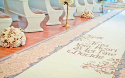 Dedicatorias y frases en alfombras para bodas